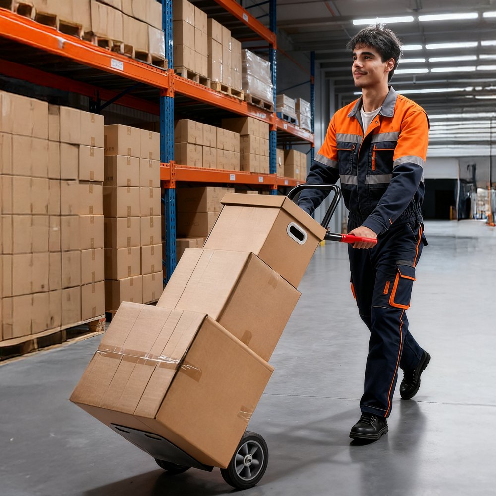 VEVOR Hand Truck, 600 lbs Load Capacity, Heavy-Duty Hand Truck Dolly with Wheels & Telescoping Handle, Portable Dolly