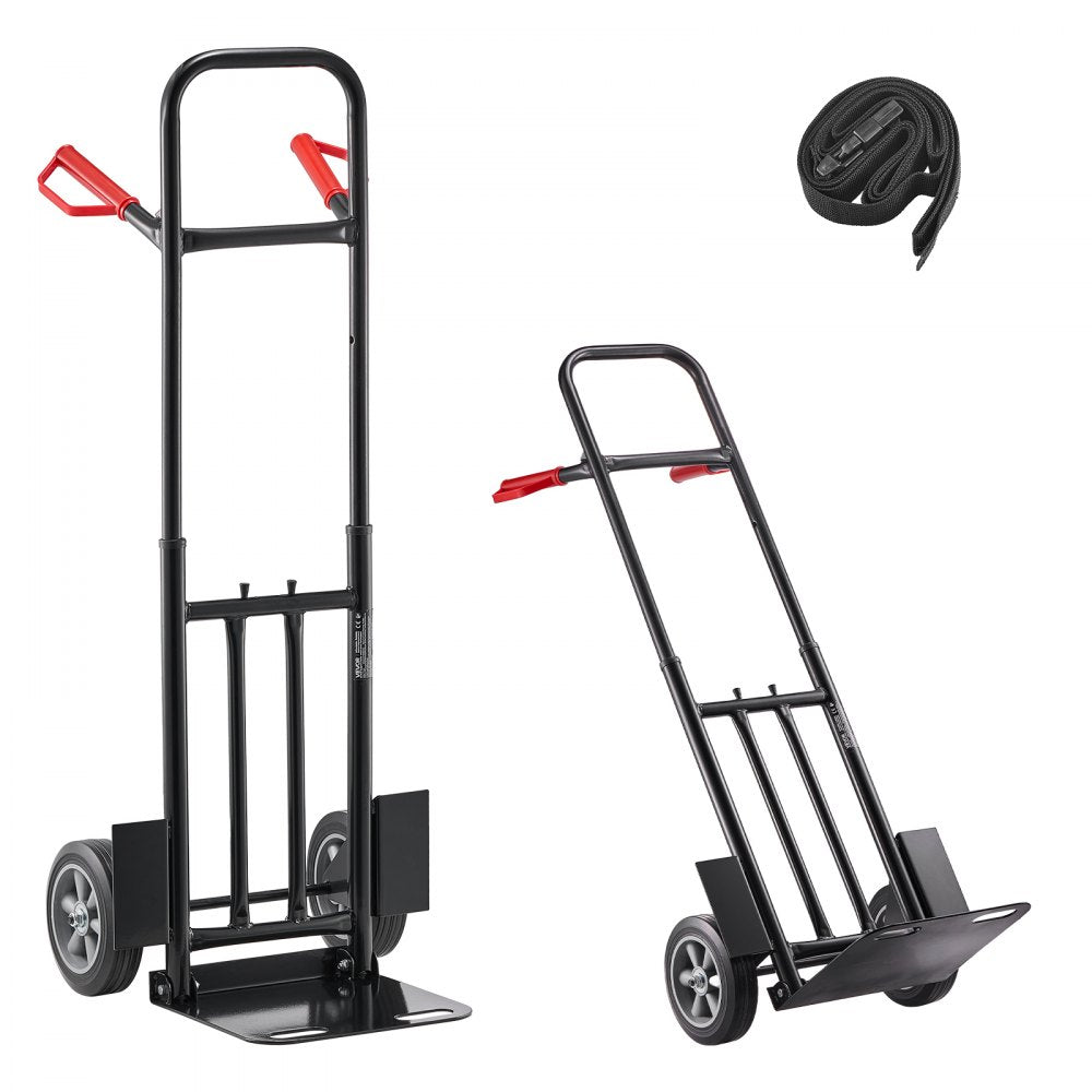 VEVOR Hand Truck, 600 lbs Load Capacity, Heavy-Duty Hand Truck Dolly with Wheels & Telescoping Handle, Portable Dolly