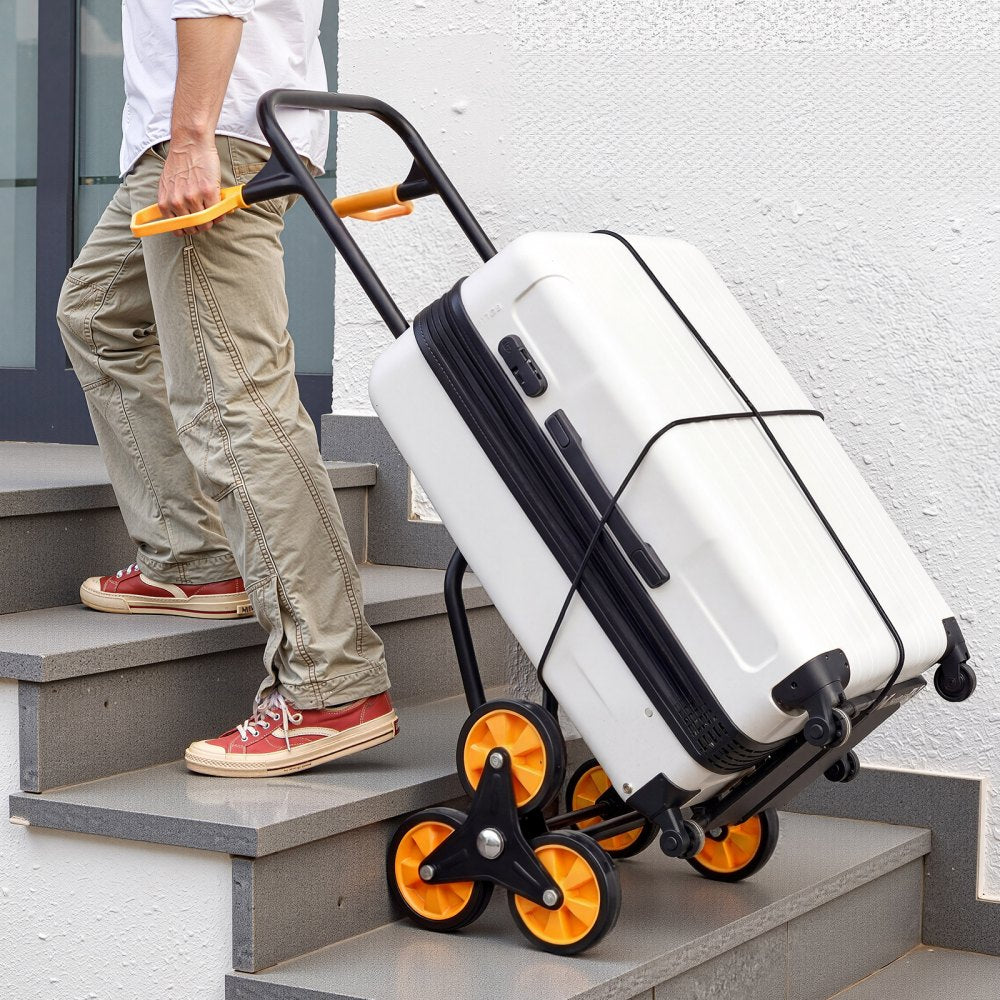 VEVOR Stair Climbing Cart, 770 lbs Stair-Climbing Capacity, Heavy-Duty Folding Trolley Cart with Telescoping Handle, 6