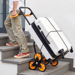 VEVOR Stair Climbing Cart, 770 lbs Stair-Climbing Capacity, Heavy-Duty Folding Trolley Cart with Telescoping Handle, 6