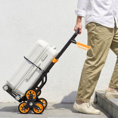 VEVOR Stair Climbing Cart, 440 lbs Stair-Climbing Capacity, Heavy-Duty Folding Trolley Cart with Telescoping Handle, 6