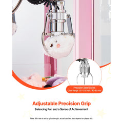 VEVOR Claw Crane Machine, Medium-Sized Arcade Game Machine with Light & Sound, Adjustable Steel Claws, Precise Toy