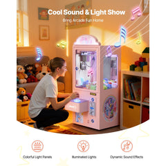 VEVOR Claw Crane Machine, Medium-Sized Arcade Game Machine with Light & Sound, Adjustable Steel Claws, Precise Toy