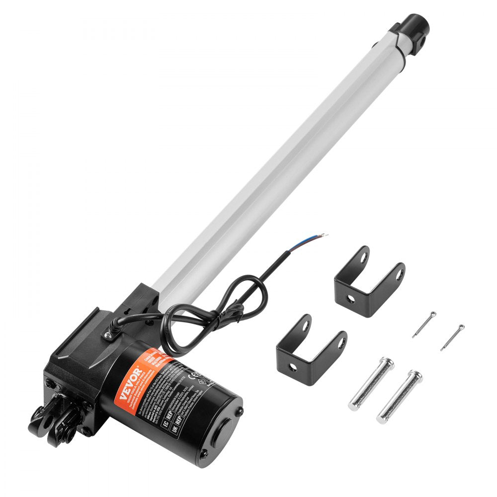 VEVOR Linear Actuator 12V, 16 Inch Heavy Duty 1320lbs/6000N Linear Actuator, 0.19"/s Linear Motion Actuator with