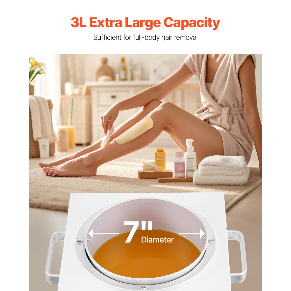 VEVOR Single Pot Wax Warmer, 3000ML 300W Professional Wax Warmer for Hair Removal, 32 ℉ - 212℉ Adjustable Electric