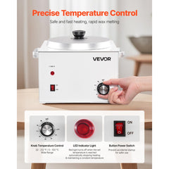 VEVOR Single Pot Wax Warmer, 3000ML 300W Professional Wax Warmer for Hair Removal, 32 ℉ - 212℉ Adjustable Electric