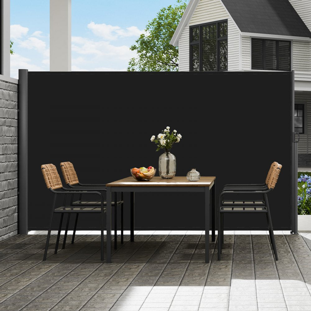 VEVOR Retractable Side Awning, 71''x 118'' Aluminum Outdoor Privacy Screen, 280g Polyester Water-proof Retractable