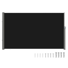 VEVOR Retractable Side Awning, 71''x 118'' Aluminum Outdoor Privacy Screen, 280g Polyester Water-proof Retractable