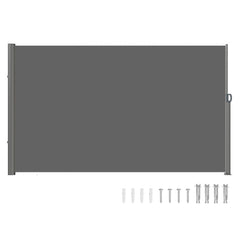 VEVOR Retractable Side Awning, 71''x 118'' Aluminum Outdoor Privacy Screen, 280g Polyester Water-proof Retractable