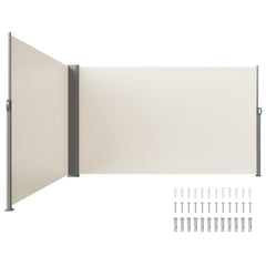 VEVOR Retractable Side Awning, 71''x 236'' Aluminum Outdoor Privacy Screen, 280g Polyester Water-proof Retractable