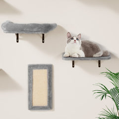 VEVOR Wall Mounted Cat Shelves, Cat Wall Shelves and Perches with Jumping Boards, Hammock, Sofa, Cat Tree & Cat Grip