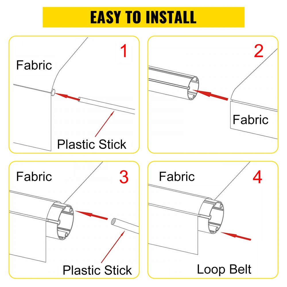 VEVOR RV Awning 15' Camper Awning Fabric, Trailer Awning Canopy Patio Camping Car Awning, Durable 15oz Vinyl Roller
