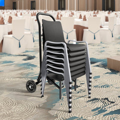 VEVOR Folding Chair Rack, 150 LBS Capacity, Heavy-duty Chair Cart for Stacking 10 Chairs, Multi-Function Metal Chair