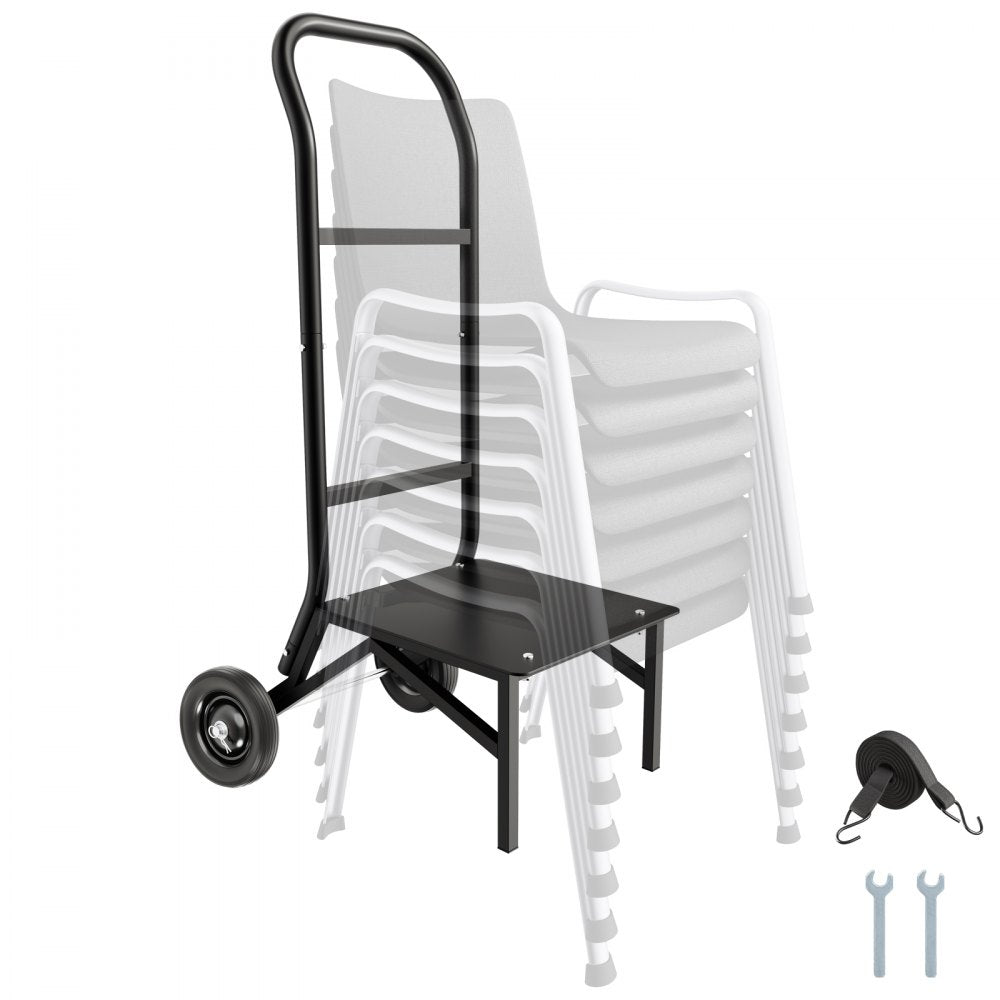 VEVOR Folding Chair Rack, 150 LBS Capacity, Heavy-duty Chair Cart for Stacking 10 Chairs, Multi-Function Metal Chair