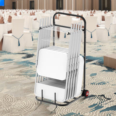 VEVOR Folding Chair Rack, 100 LBS Capacity, Heavy-duty Chair Cart for Hanging 10 Chairs, Multi-Function Metal Chair