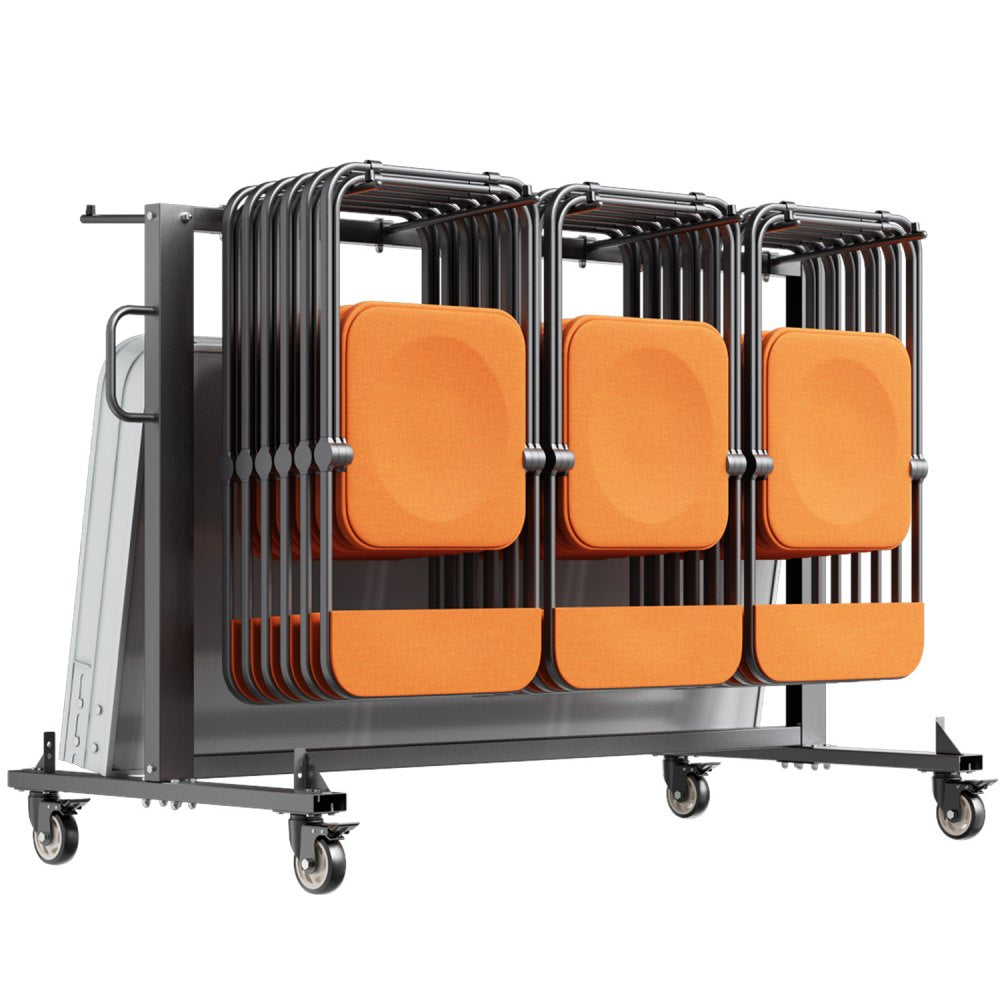 VEVOR Folding Chair Rack, 400 LBS Capacity, Heavy-duty Chair Cart for 42 Chairs or 12 Tables, Multi-Function Chair
