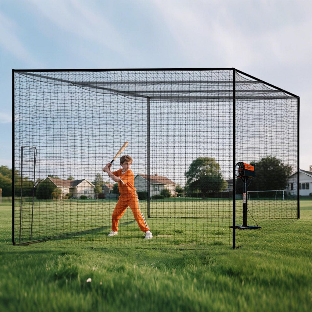 VEVOR Baseball Batting Cage, 41.7 x 12.8 x 10.1 FT Freestanding Portable Batting Cage, Hitting Cages with 30-Ply