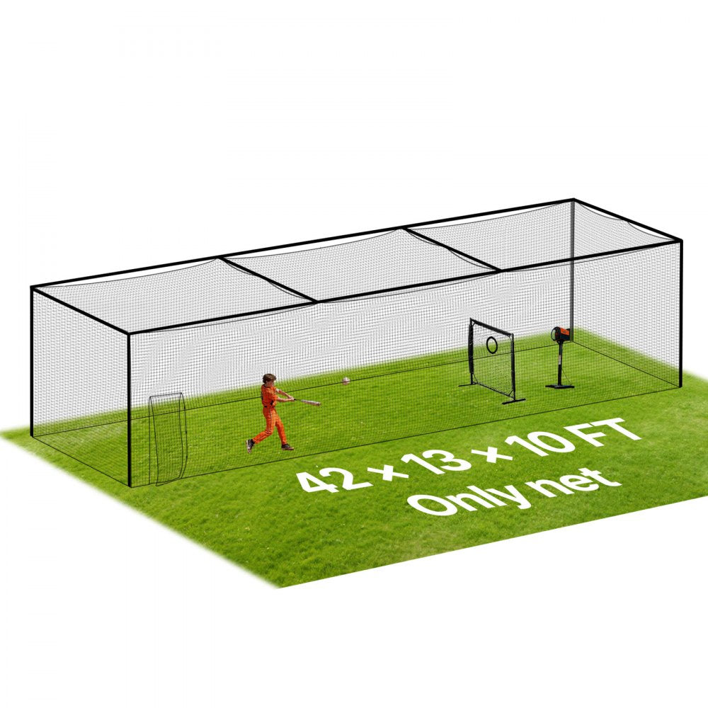VEVOR Baseball Batting Cage, 41.7 x 12.8 x 10.1 FT Freestanding Portable Batting Cage, Hitting Cages with 30-Ply