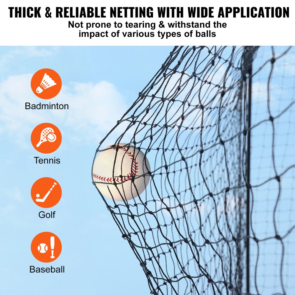 VEVOR Baseball Batting Netting, Professional Softball Baseball Batting Hitting Training Net, Practice Portable Pitching