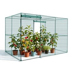 VEVOR Crop Cage, 9.5 x 6.36 x 6.36 ft Plant Protection Tent with Zippered Door, Wind-Resistant Tall Crop Cage, Easy to
