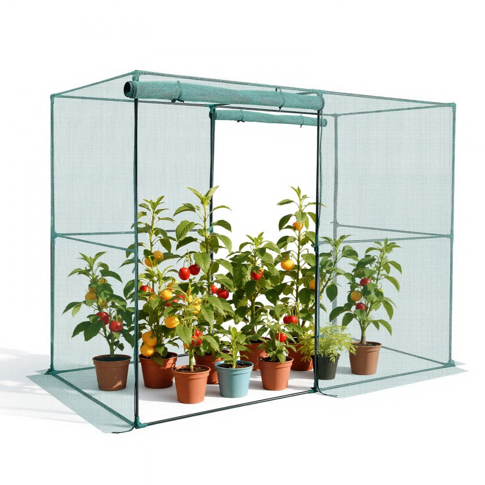 VEVOR Crop Cage, 7.8 x 3.9 x 5.9 ft Plant Protection Tent with Zippered Door, Wind-Resistant Tall Crop Cage, Easy to