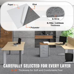 VEVOR Carpet Tiles Peel and Stick, 24" x 24" Squares Self Adhesive Carpet Floor Tile, Soft Padded Carpet Tiles, Easy