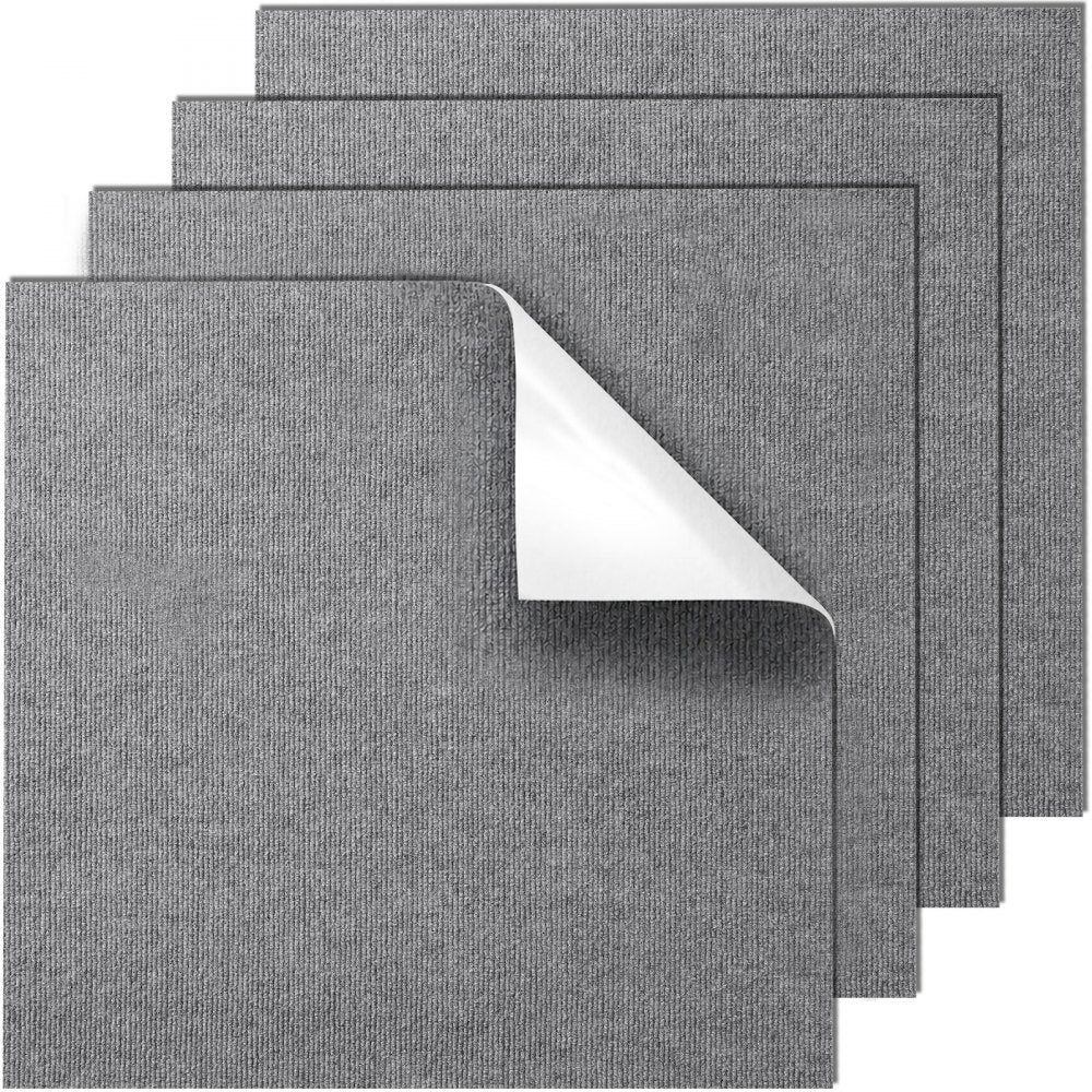 VEVOR Carpet Tiles Peel and Stick, 24" x 24" Squares Self Adhesive Carpet Floor Tile, Soft Padded Carpet Tiles, Easy