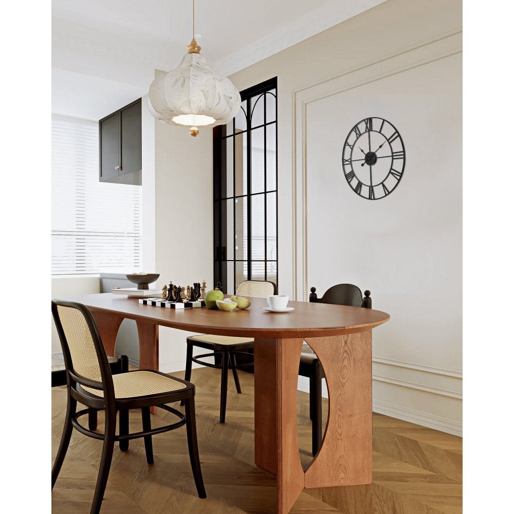 VEVOR Wall Clock, 24 in Wall Clock Roman Numerals, Battery Operated Non Ticking Silent Classic Decorative Round Clocks