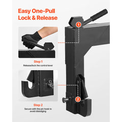 VEVOR 3-Point Quick Hitch with 2 in Receiver, 3000 Lbs Lift Capacity, 3-Pt Hitch with 5 Level Adjustable Bolt