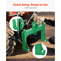 VEVOR 3-Point Quick Hitch with 2 in Receiver, 3000 Lbs Lift Capacity, 3-Pt Hitch with 5 Level Adjustable Bolt