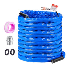 VEVOR 100ft Heated Water Hose for RV, Heated Drinking Water Hose with Corrugated Cover Antifreeze to -45°F, Automatic
