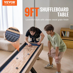 VEVOR Shuffleboard Table, 9 ft Shuffleboard for Family Game Rooms, 2 in 1 Shuffleboard and Bowling Combo Game Set, with