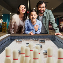 VEVOR Shuffleboard Table, 9 ft Shuffleboard for Family Game Rooms, 2 in 1 Shuffleboard and Bowling Combo Game Set, with