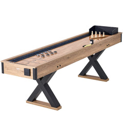 VEVOR Shuffleboard Table, 9 ft Shuffleboard for Family Game Rooms, 2 in 1 Shuffleboard and Bowling Combo Game Set, with