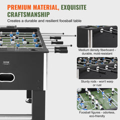 VEVOR Foosball Table, 55 inch Standard Size Foosball Table, Indoor Full Size Foosball Table for Home, Family, and Game