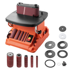 VEVOR Oscillating Belt and Spindle Sander, 2400RPM Benchtop Spindle Sander with 5/8" Stroke, 5 Sleeves (1/2" - 2") &