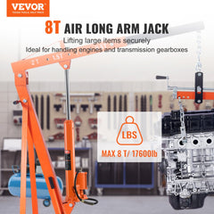 VEVOR Hydraulic Long Ram Jack, 8 Ton Engine Hoist Cylinder with Air Pump and Single Piston Pump, Hydraulic Ram Cylinder