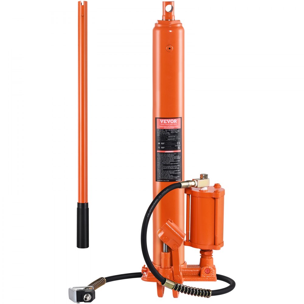VEVOR Hydraulic Long Ram Jack, 8 Ton Engine Hoist Cylinder with Air Pump and Single Piston Pump, Hydraulic Ram Cylinder