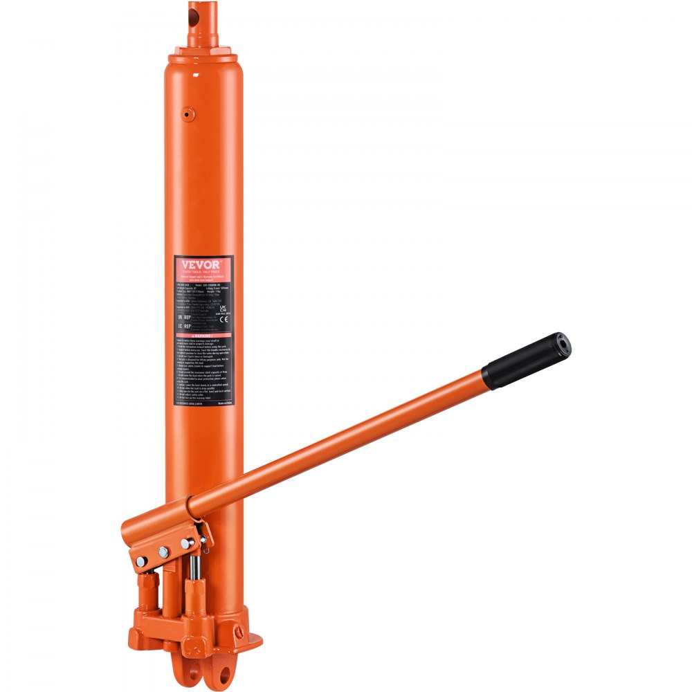 VEVOR Hydraulic Long Ram Jack, 8 Ton Engine Hoist Cylinder with Double Piston Pump And Clevis Base, Hydraulic Ram
