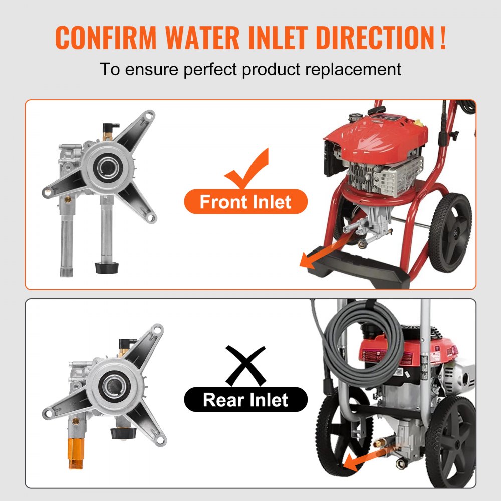 VEVOR Pressure Washer Pump, 7/8" Shaft Vertical, 3100 PSI, 2.5GPM, Replacement Power Washer Pumps Kit with 5 Nozzles