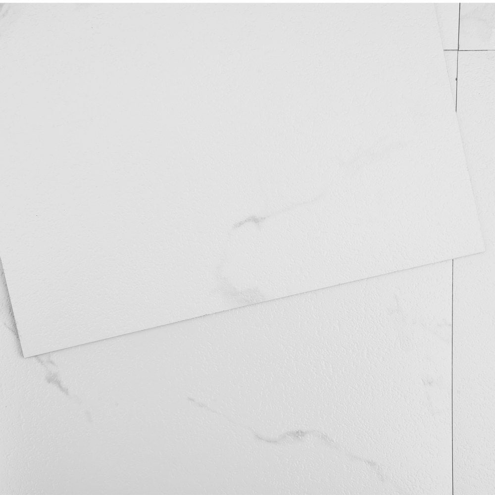 VEVOR Self Adhesive Vinyl Floor Tiles 12 x 12 inch, 50 Tiles 1.5mm Thick Peel & Stick, White Marble Texture DIY