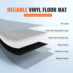 VEVOR Self Adhesive Vinyl Floor Tiles 36 x 6 inch, 36 Tiles 2.5mm Thick Peel & Stick, Light Gray Wood Grain DIY