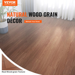 VEVOR Self Adhesive Vinyl Floor Tiles 36 x 6 inch, 36 Tiles 2.5mm Thick Peel & Stick, Deep Brown Wood Grain DIY