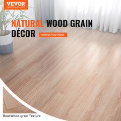 VEVOR Self Adhesive Vinyl Floor Tiles 36 x 6 inch, 36 Tiles 2.5mm Thick Peel & Stick, Natural Wood Grain DIY Flooring