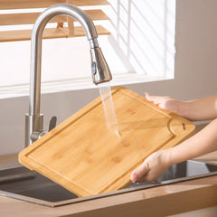 VEVOR Cutting Board, 3 Pieces, Premium Versatile Bamboo Cutting Board with Food-Grade Oil and Juice Groove,Sturdy &