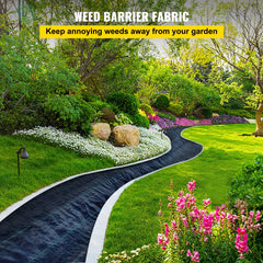 VEVOR Weed Barrier Landscape Fabric, 6 x 250 ft, 4.1 Oz Premium Woven Ground Cover, Heavy Duty PP Material & Easy