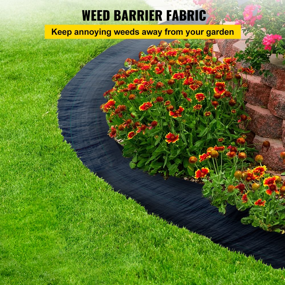 20 year 6x300 ft Heavy Duty PP Woven Weed Barrier Landscape Ground Cover 3.2Oz